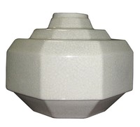 Boch Freres Belgian Art Deco White Craqueleure Geometric Vase